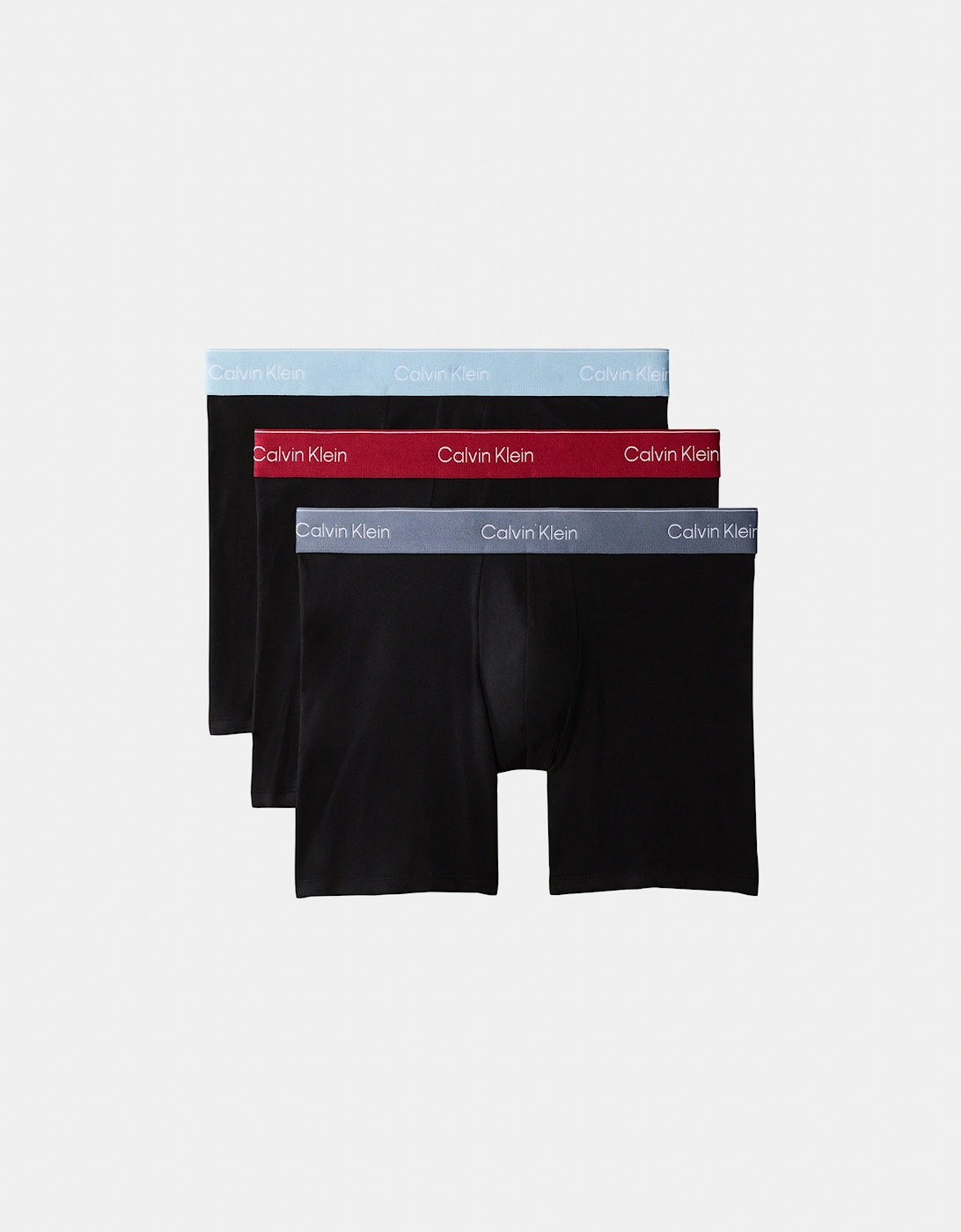 Calvin Klein 3 Pack Icon Cotton Stretch Mens Boxer Briefs - Black/Rio Red/Forget Me Not