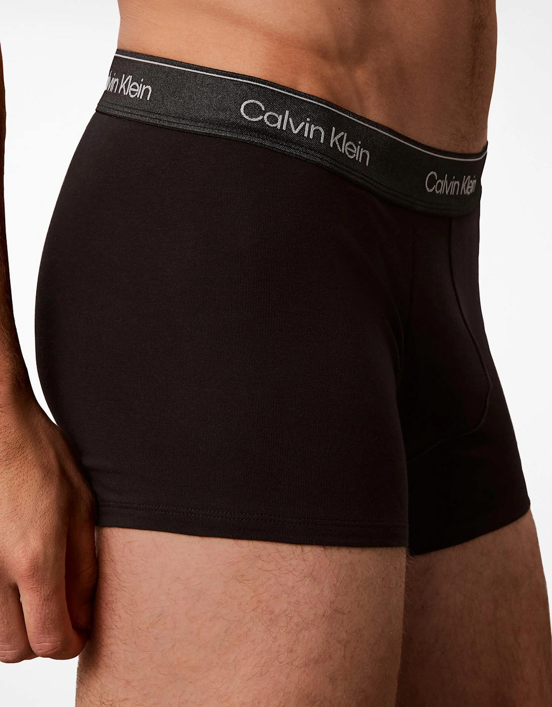 Calvin Klein 3-Pack Icon Cotton Stretch Mens Trunks - Black/Goji Berry/Black
