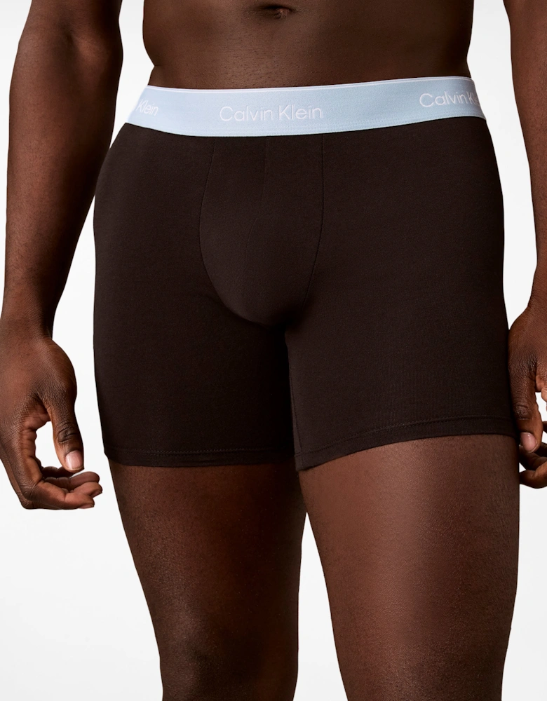 Calvin Klein 3 Pack Icon Cotton Stretch Mens Boxer Briefs - Black/Rio Red/Forget Me Not