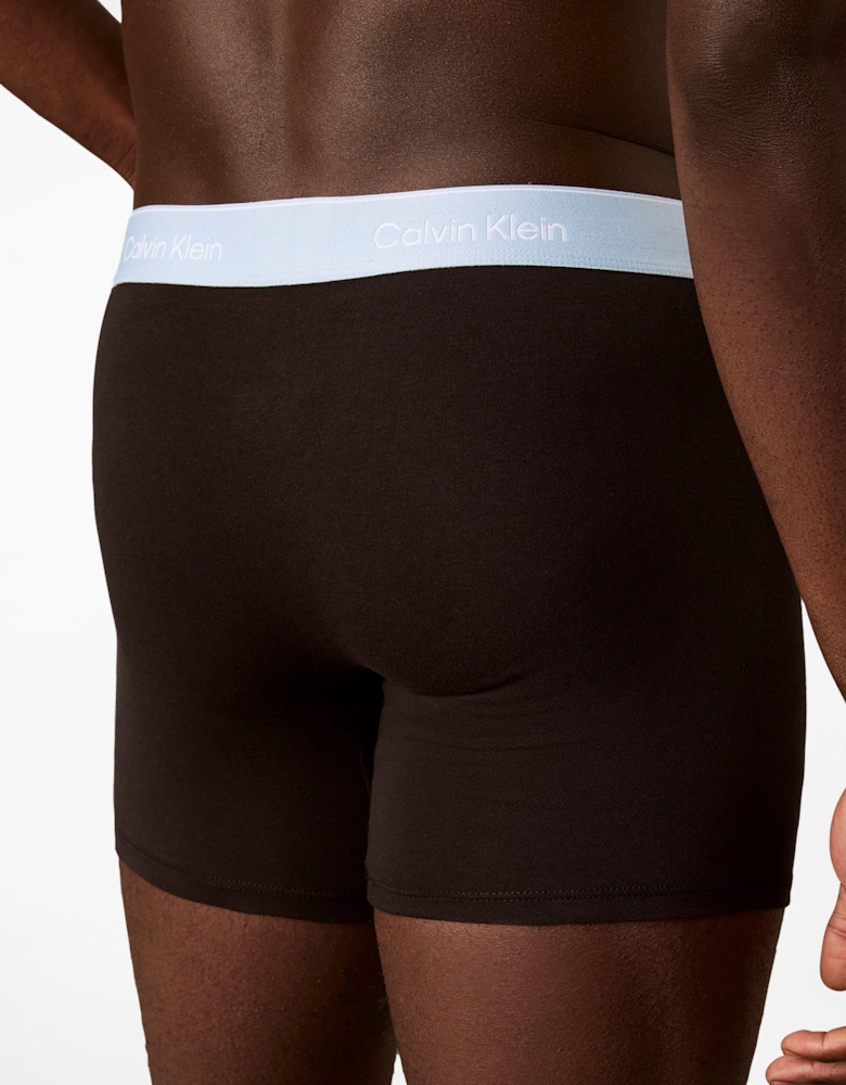 Calvin Klein 3 Pack Icon Cotton Stretch Mens Boxer Briefs - Black/Rio Red/Forget Me Not