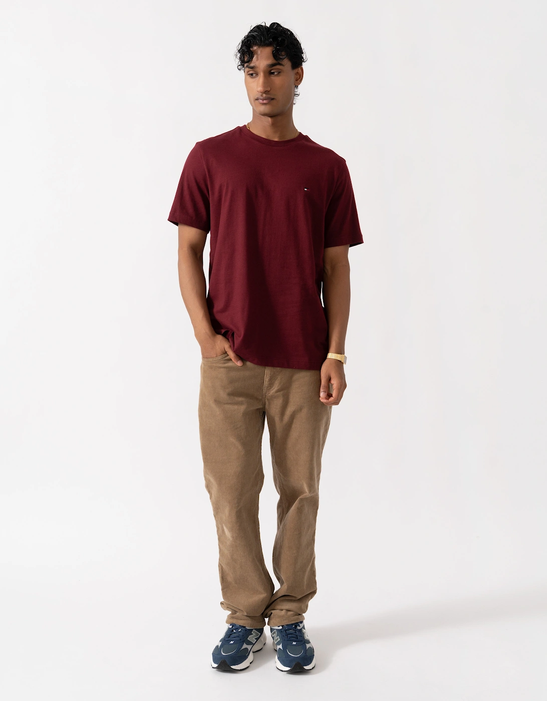 Tommy Hilfiger Essential Seasonal Regular Fit Solid Mens T-Shirt - Burgundy