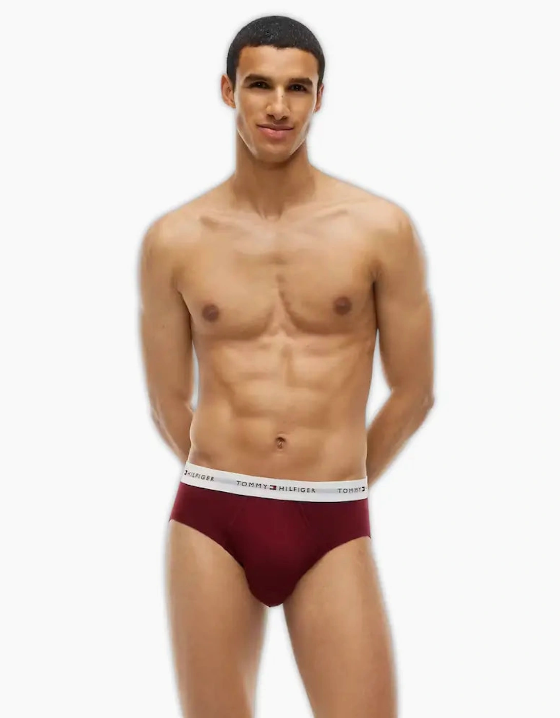 3-Pack Signature Cotton Briefs, Blue/Burgundy/Blue