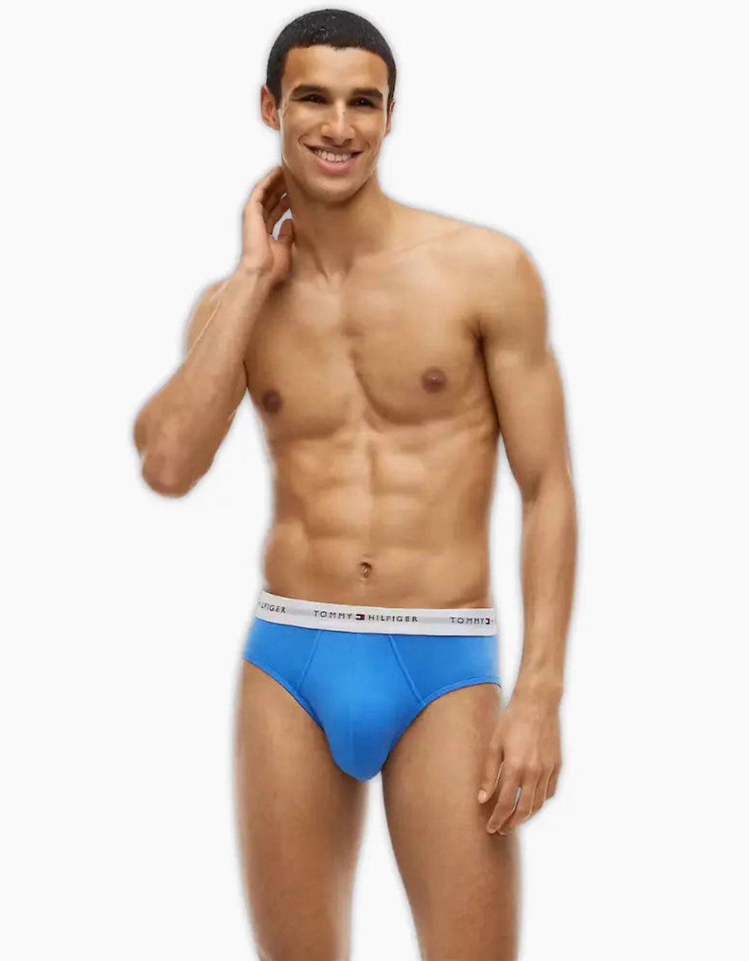 3-Pack Signature Cotton Briefs, Blue/Burgundy/Blue