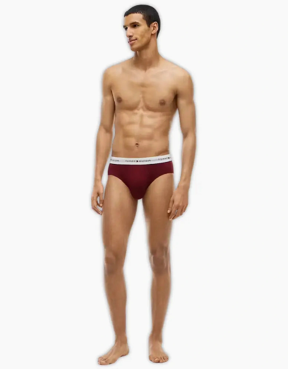 3-Pack Signature Cotton Briefs, Blue/Burgundy/Blue