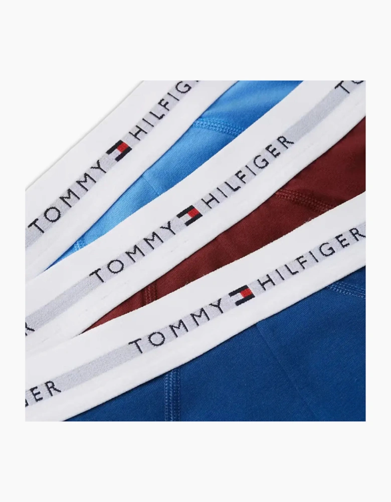 3-Pack Signature Cotton Briefs, Blue/Burgundy/Blue