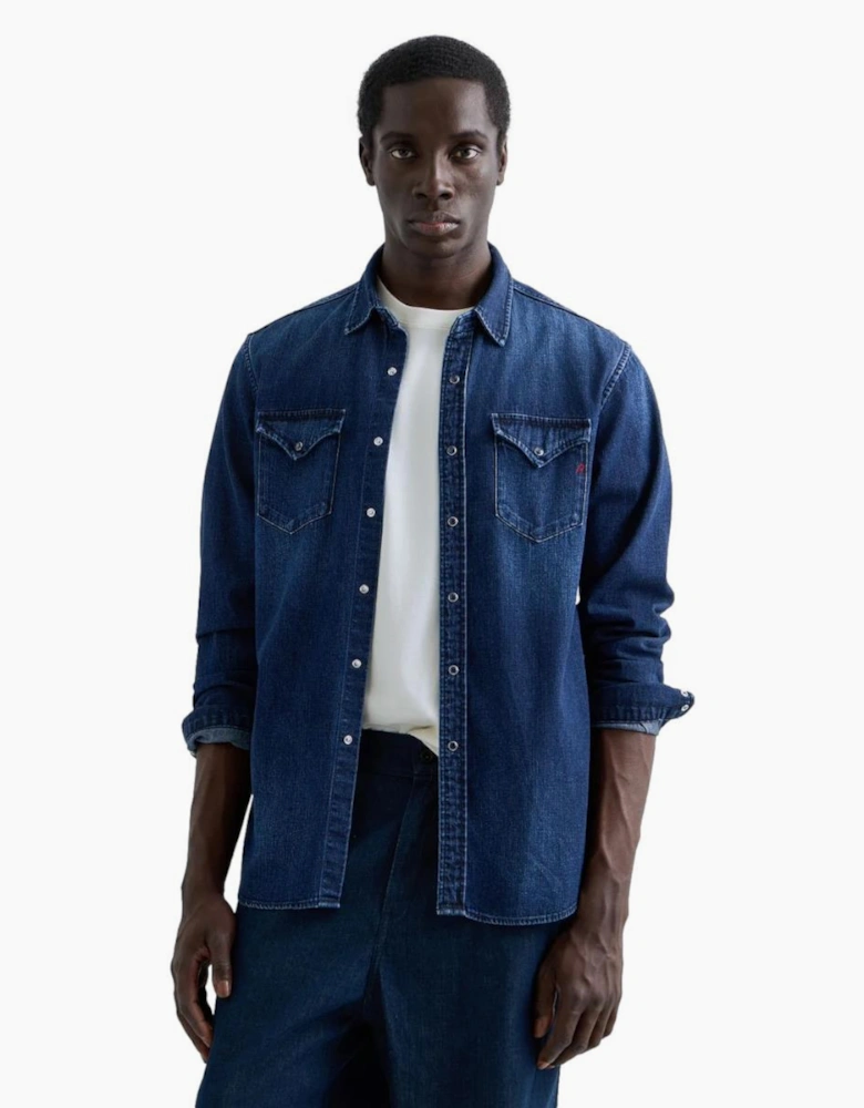 Replay Western Denim Shirt C007 Blue