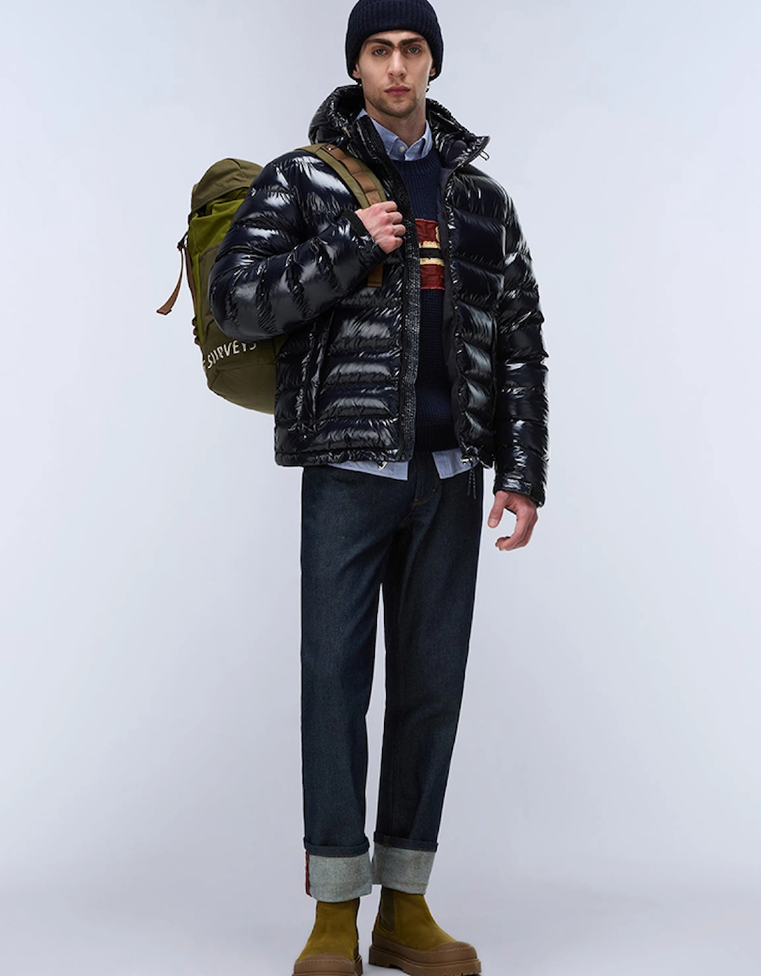 Men's Napapijri Terez Shiny Puffer Jacket - Navy - Size: 44/Regular