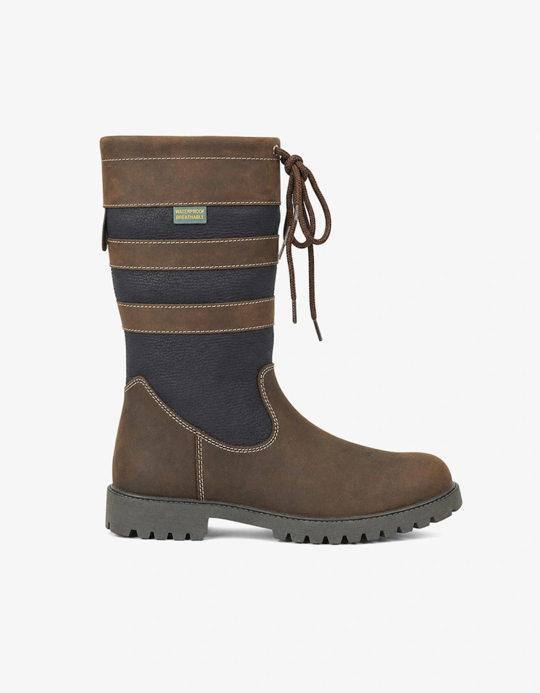 Woodland PRIMROSE Womens Tall Boots Brown/Navy