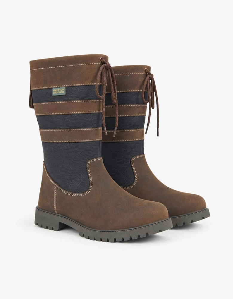 Woodland PRIMROSE Womens Tall Boots Brown/Navy