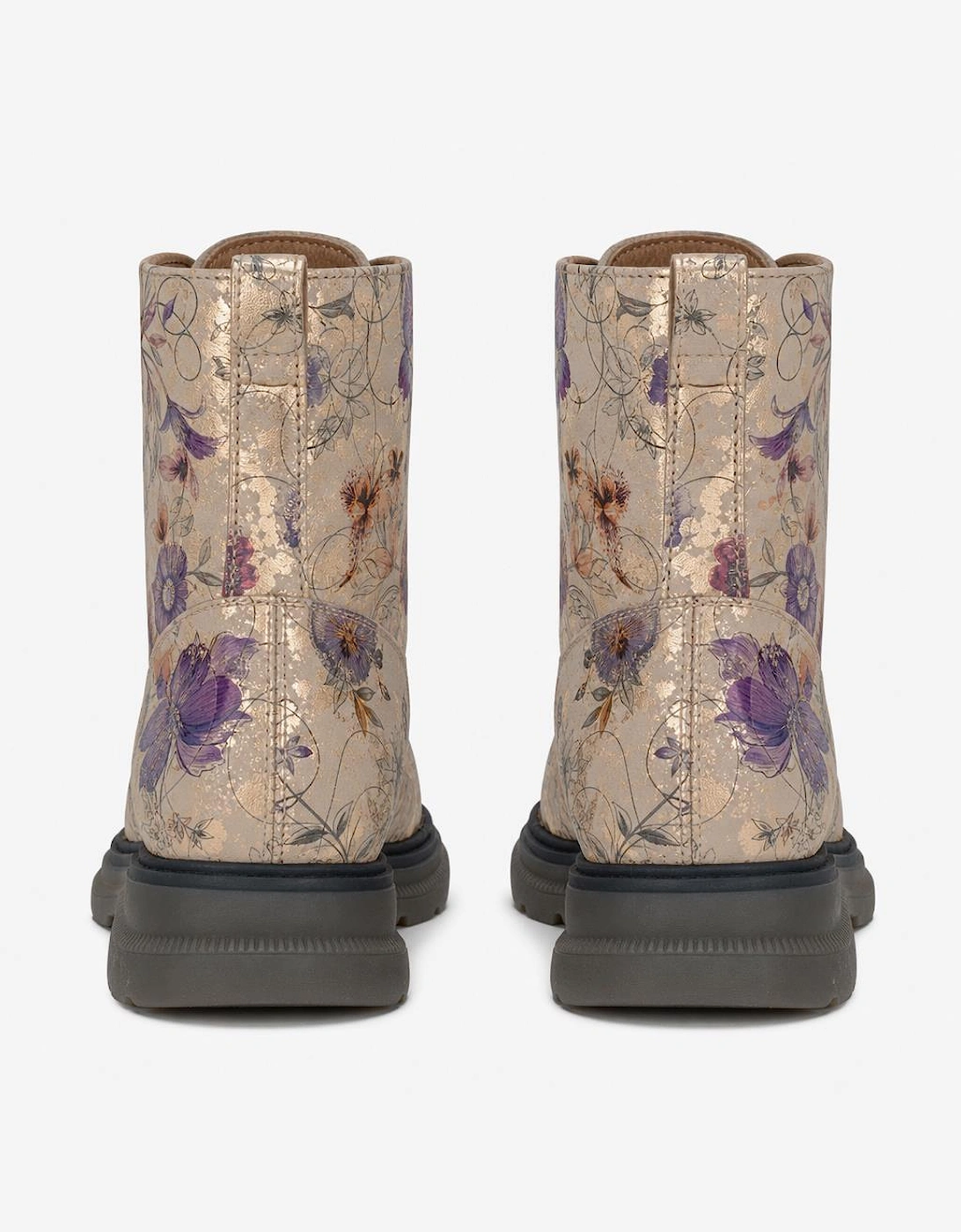 Cipriata ANNETTA Womens Ankle Boots Ecru/Gold/Floral