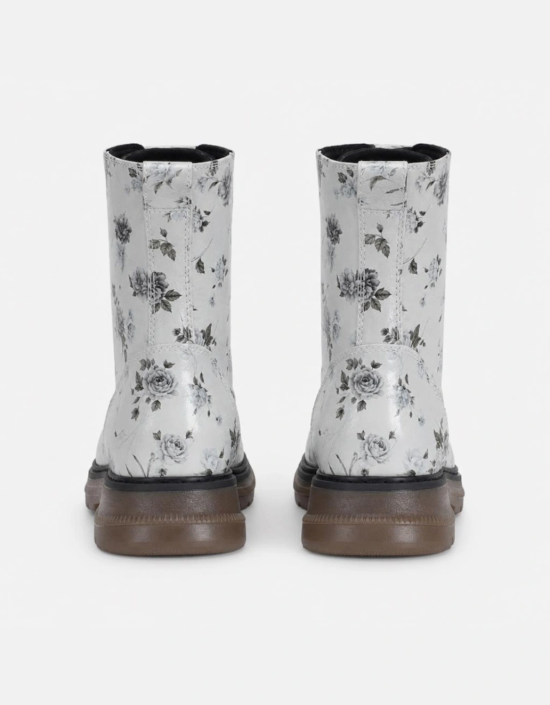 Cipriata ANNETTA Womens Ankle Boots Grey Floral Patent