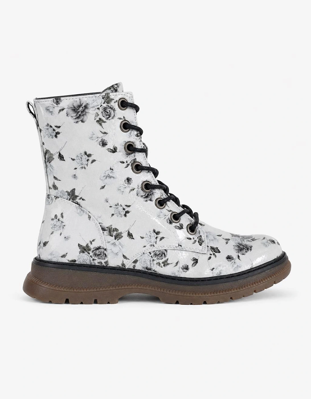 Cipriata ANNETTA Womens Ankle Boots Grey Floral Patent