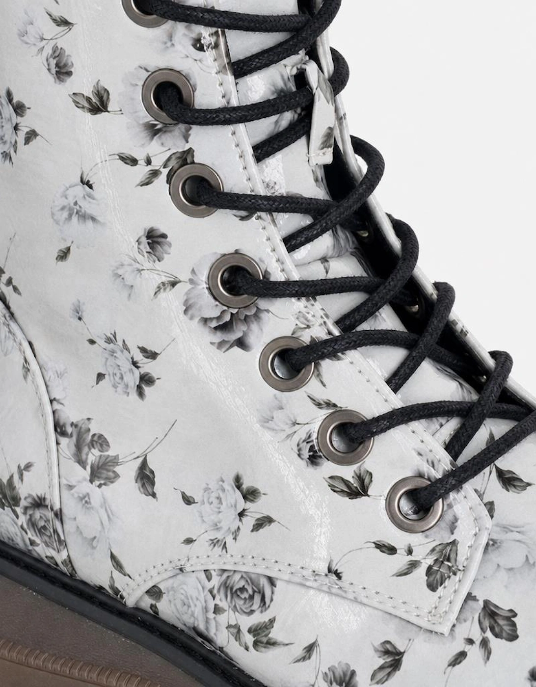 Cipriata ANNETTA Womens Ankle Boots Grey Floral Patent