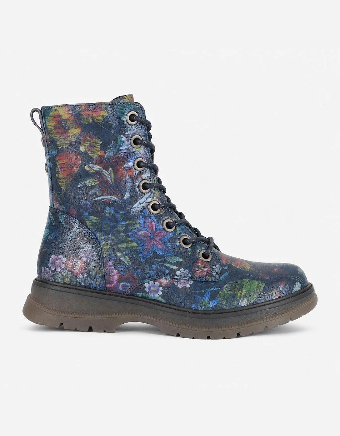 Cipriata ANNETTA Womens Ankle Boots Navy Blue Floral/Multi