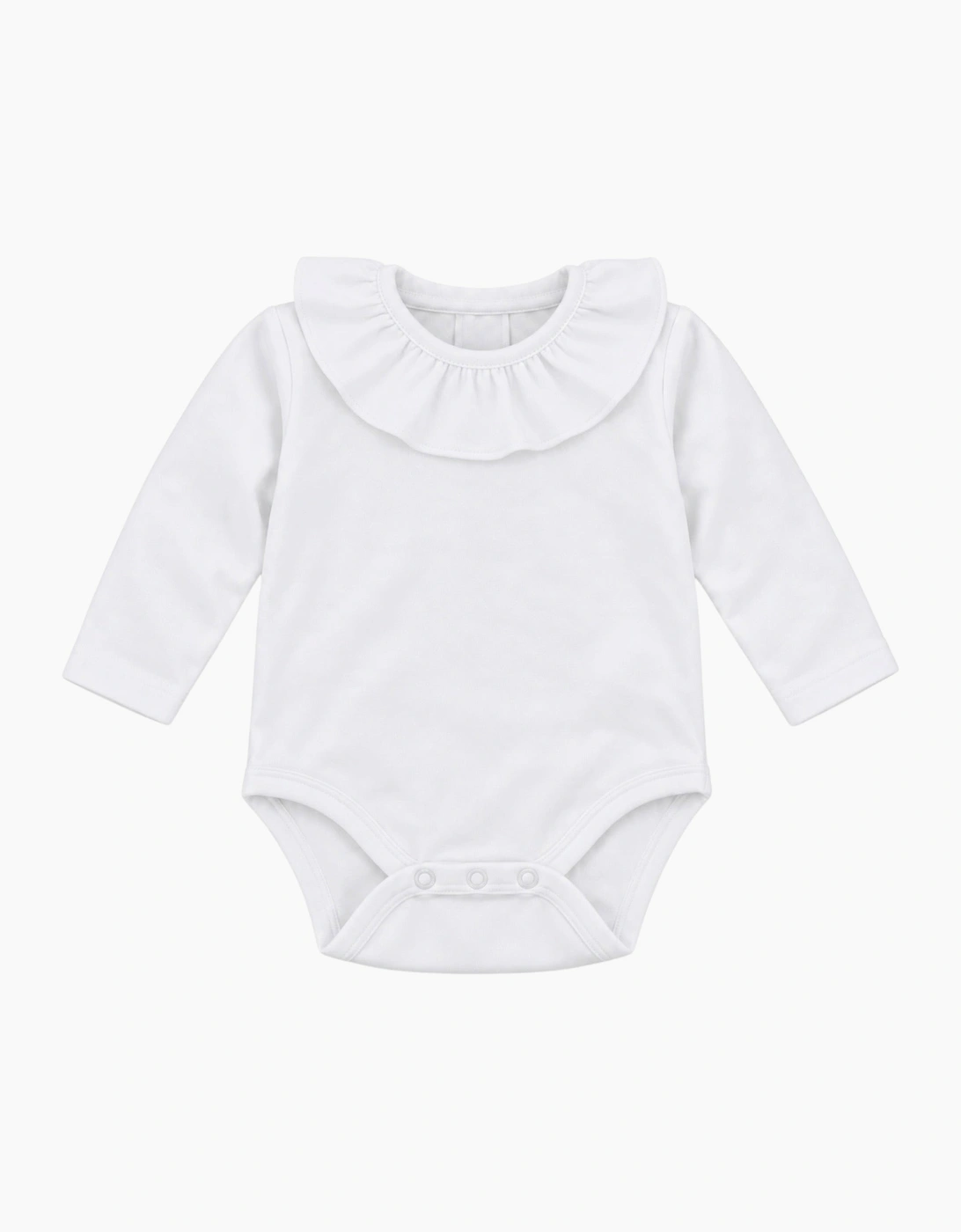 White Frill Collared Cotton Body Vest