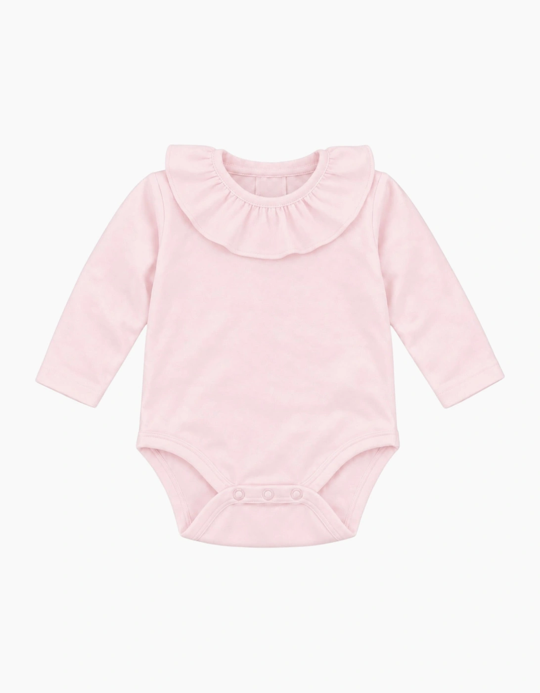 Girls Pale Pink Frill Collared Cotton Body Vest