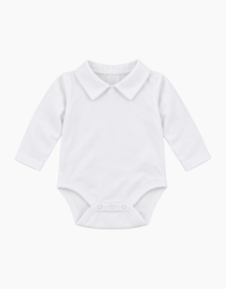 White Collared Cotton Body Vest