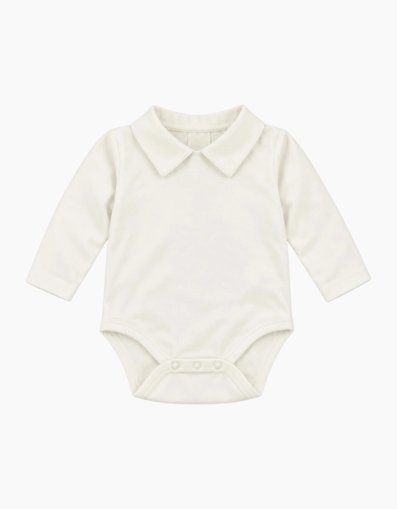 Cream Collared Cotton Body Vest