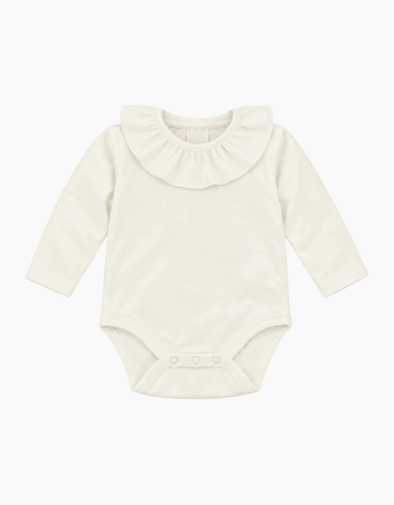 Cream Frill Collared Cotton Body Vest