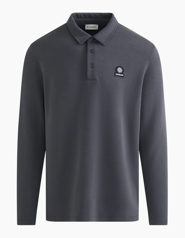 SANDBANKS MODAL LONG SLEEVE POLO | ANTRHACITE
