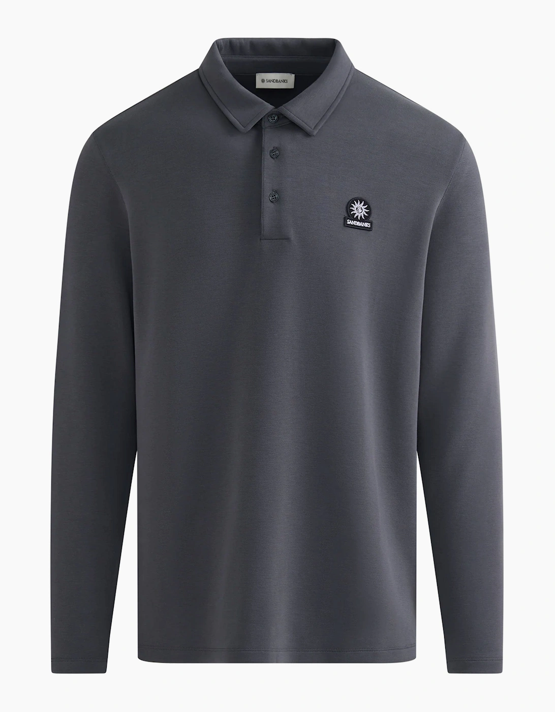 SANDBANKS MODAL LONG SLEEVE POLO | ANTRHACITE