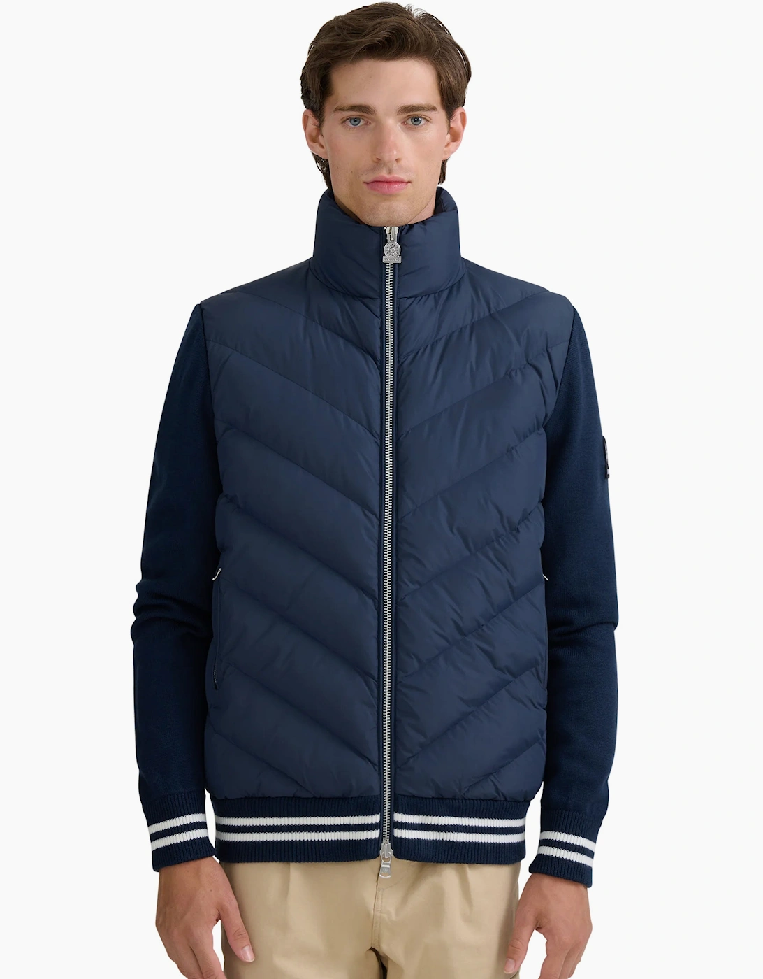 SANDBANKS HYBRID PUFFER CARDIGAN | NAVY
