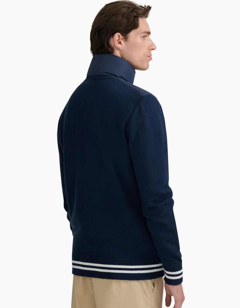 SANDBANKS HYBRID PUFFER CARDIGAN | NAVY