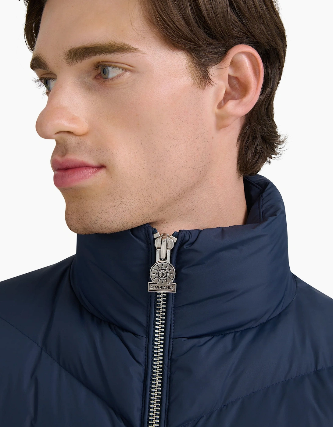 SANDBANKS HYBRID PUFFER CARDIGAN | NAVY