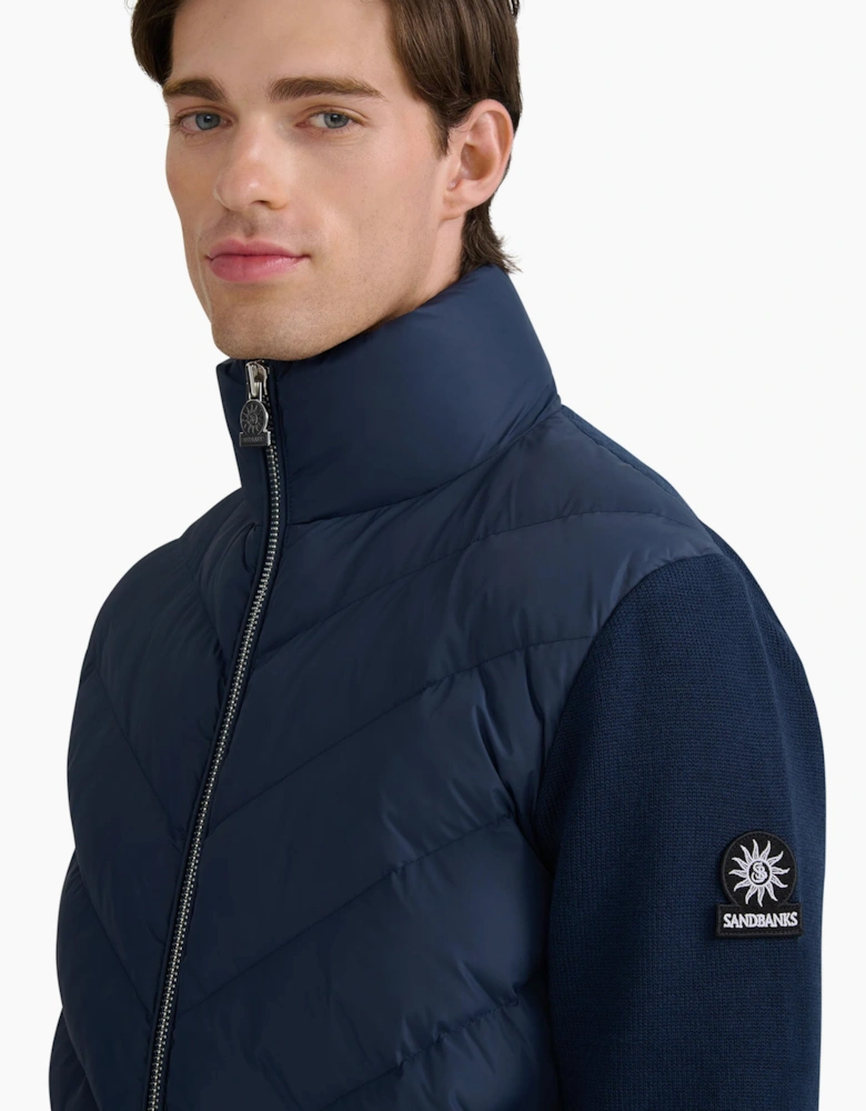 SANDBANKS HYBRID PUFFER CARDIGAN | NAVY