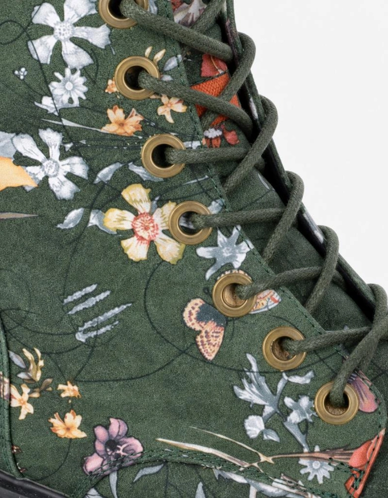 Cipriata ANNETTA Womens Ankle Boots Green Floral