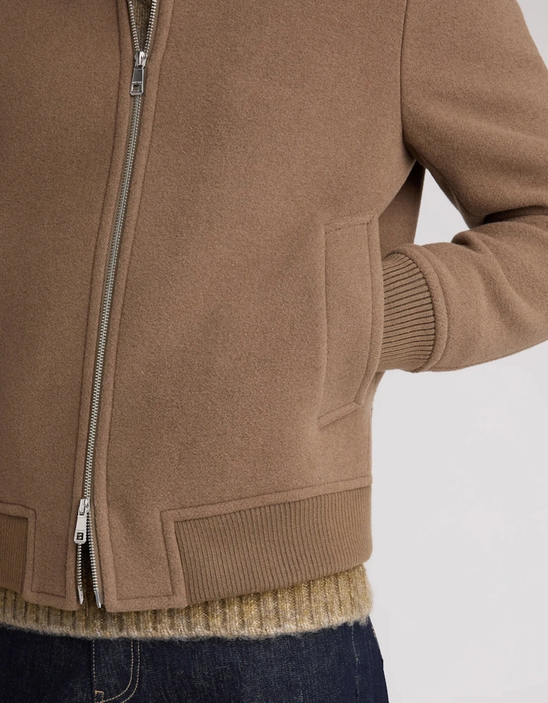 Remus Uomo Wool Rich Bomber Jacket STONE