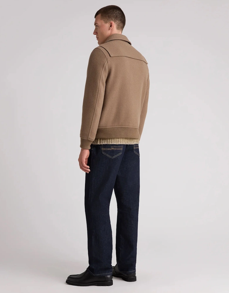 Remus Uomo Wool Rich Bomber Jacket STONE