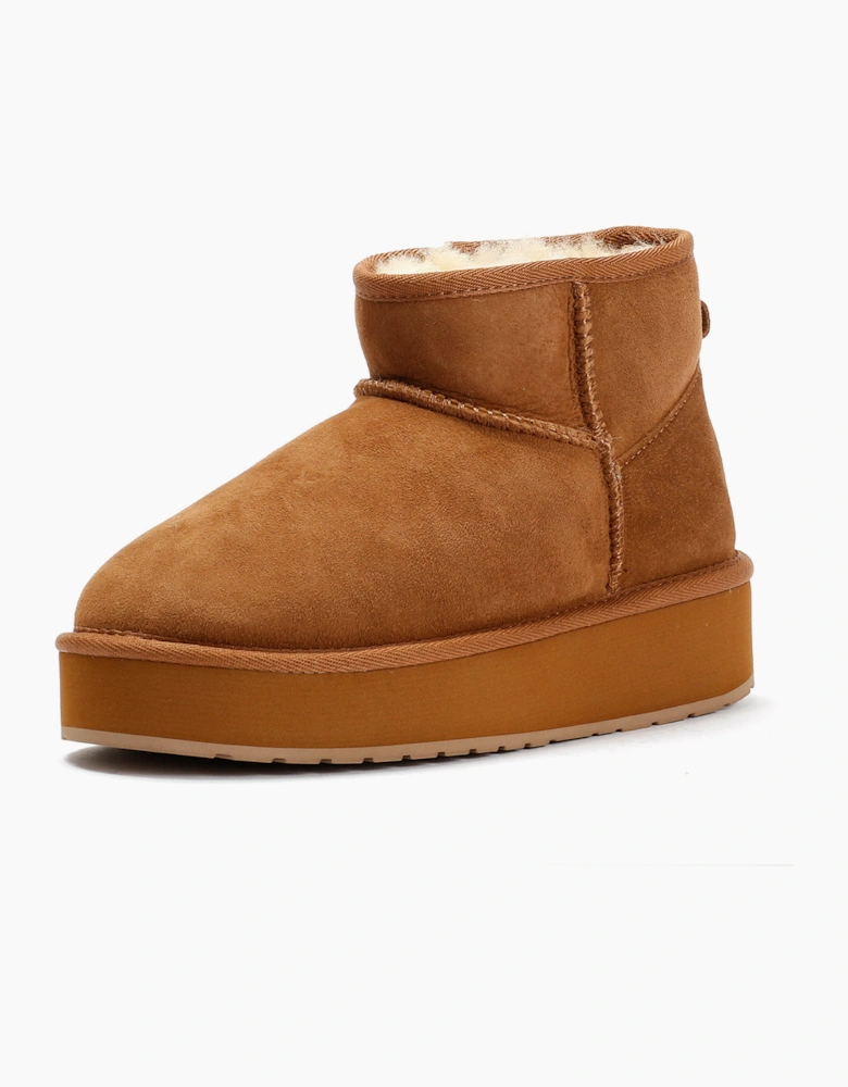 Emu Australia Stinger Micro Flatform 2.0 Sheepskin Women's Chocolate Boots