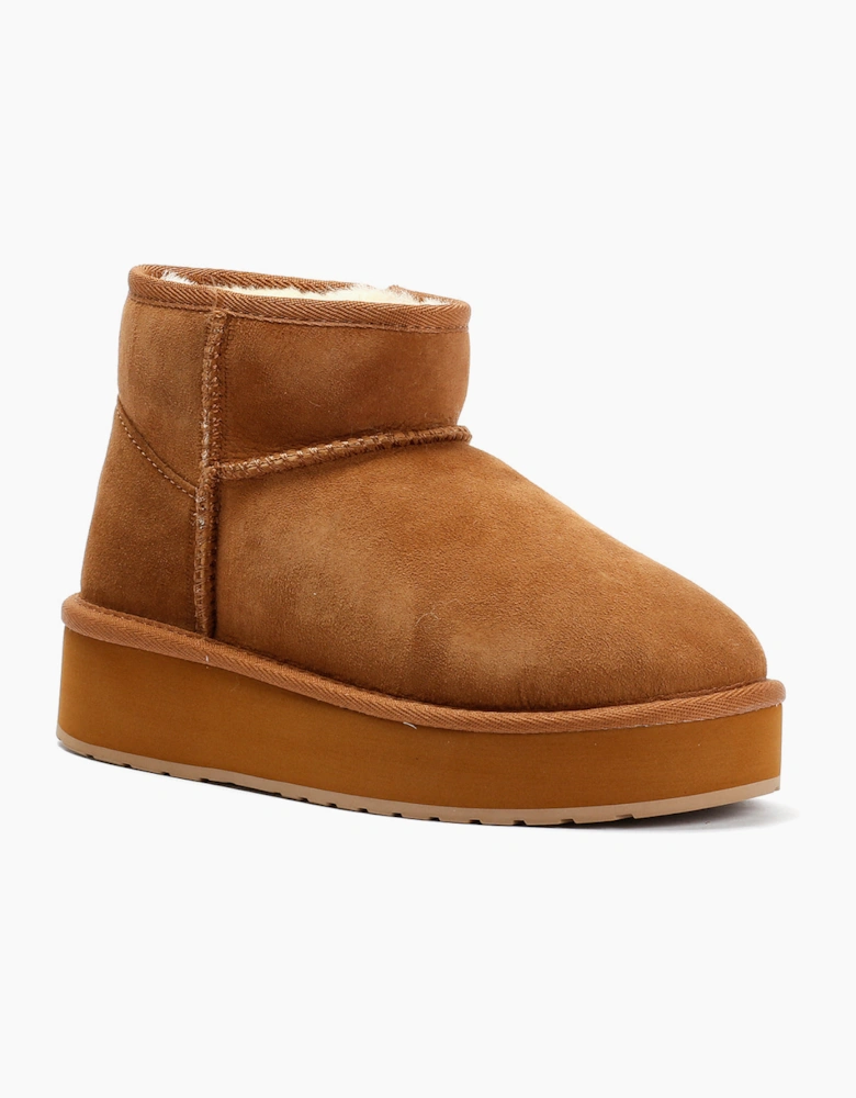 Emu Australia Stinger Micro Flatform 2.0 Sheepskin Women's Chocolate Boots