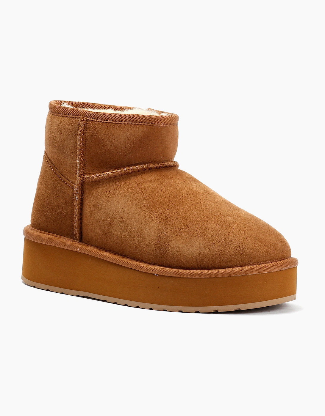 Emu Australia Stinger Micro Flatform 2.0 Sheepskin Women's Chocolate Boots