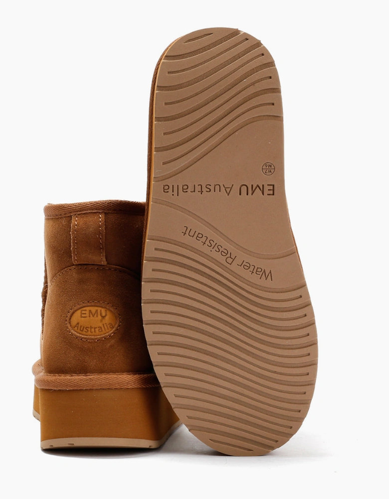 Emu Australia Stinger Micro Flatform 2.0 Sheepskin Women's Chocolate Boots
