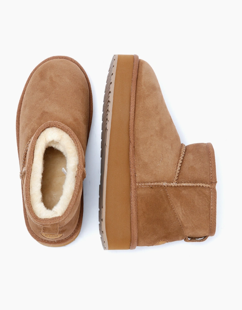 Emu Australia Stinger Micro Flatform 2.0 Sheepskin Women's Chocolate Boots