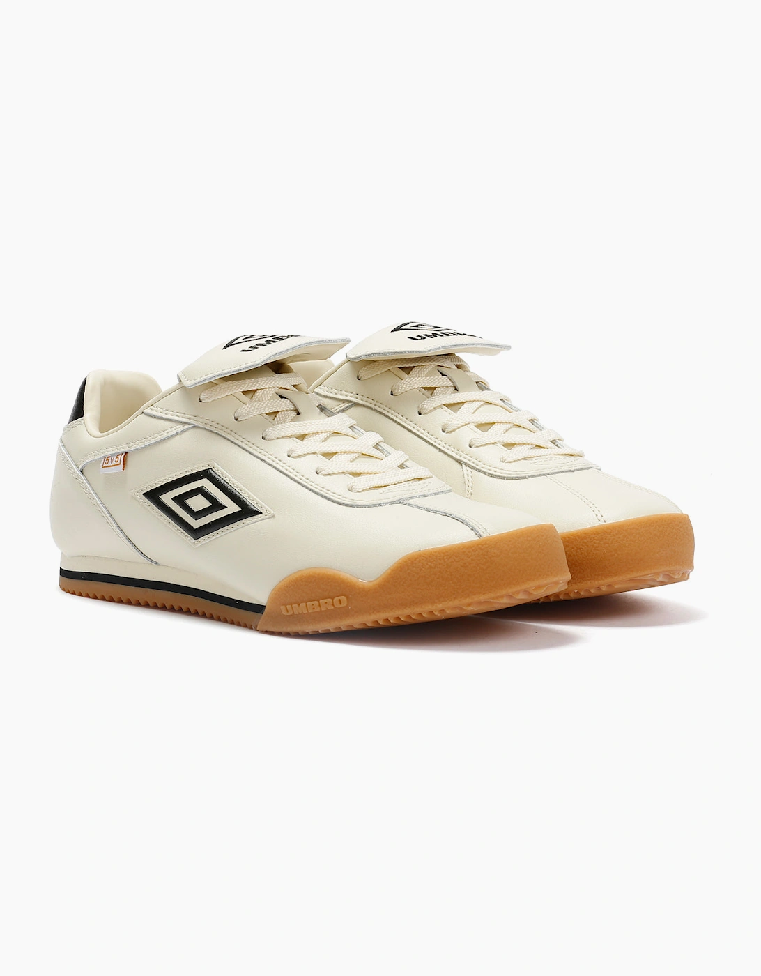 Umbro 5V5 Leather Antique White/Black Trainers