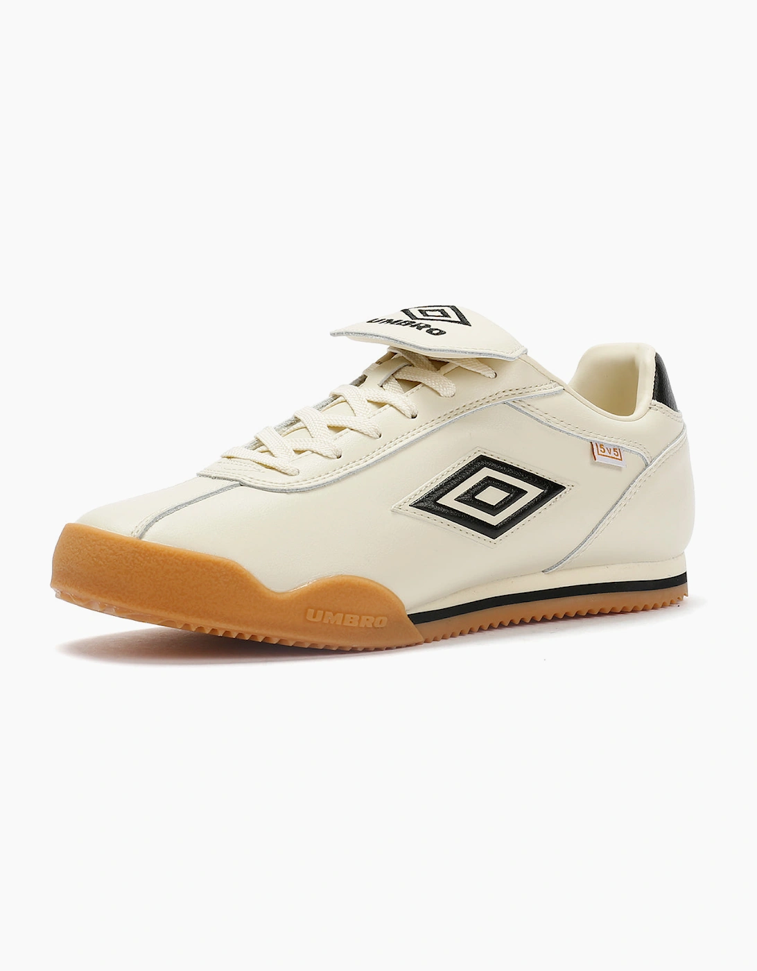 Umbro 5V5 Leather Antique White/Black Trainers