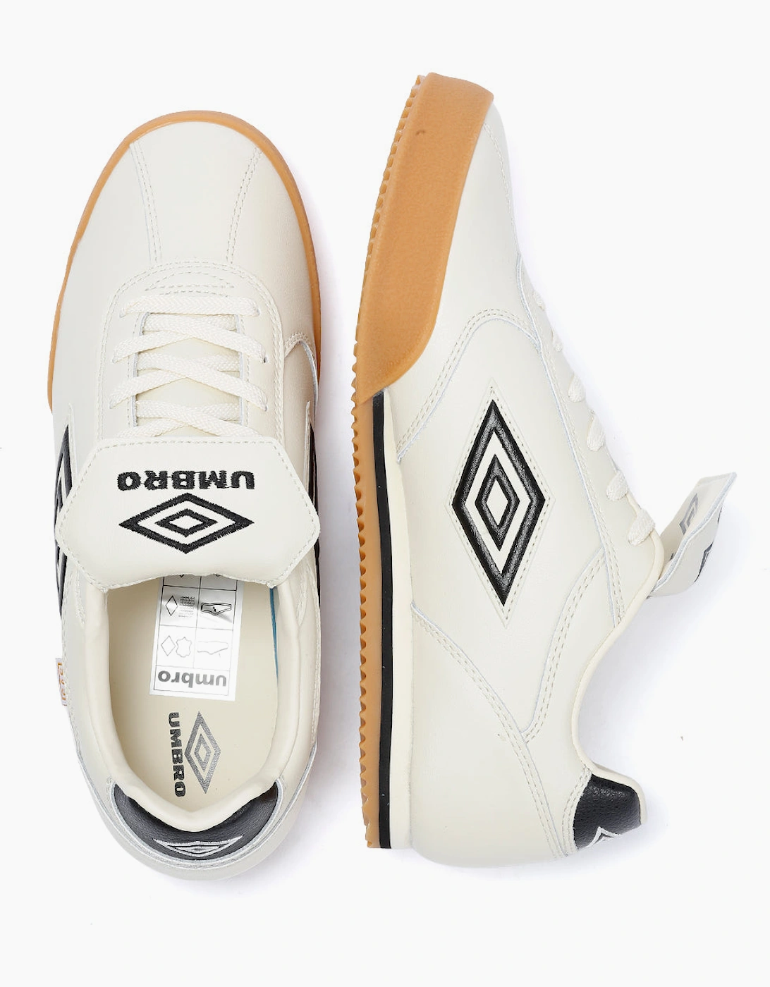 Umbro 5V5 Leather Antique White/Black Trainers