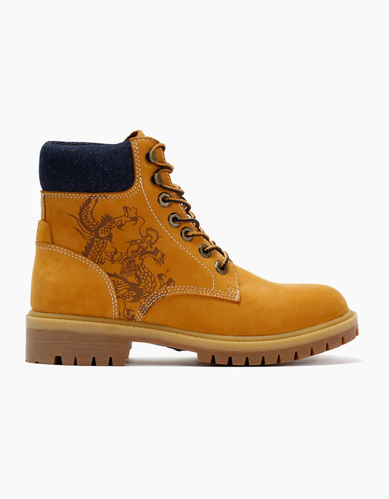 Ed Hardy Dancing Dragon Nubuck Women's Tan Boots