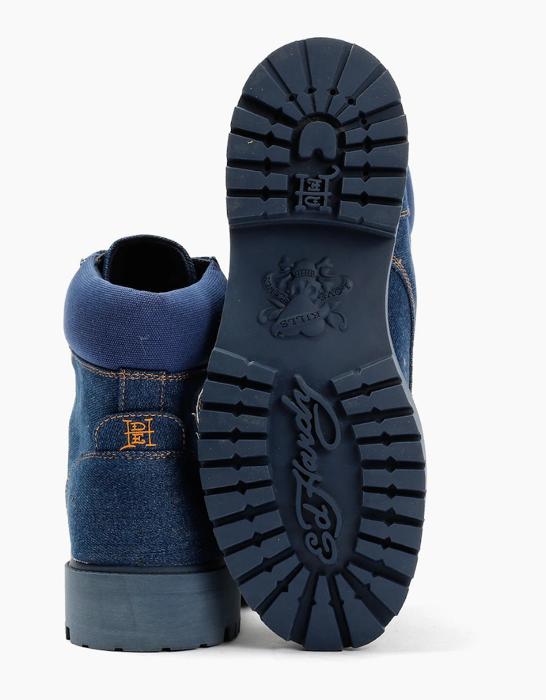 Ed Hardy Dancing Dragon Denim Men's Indigo Boots