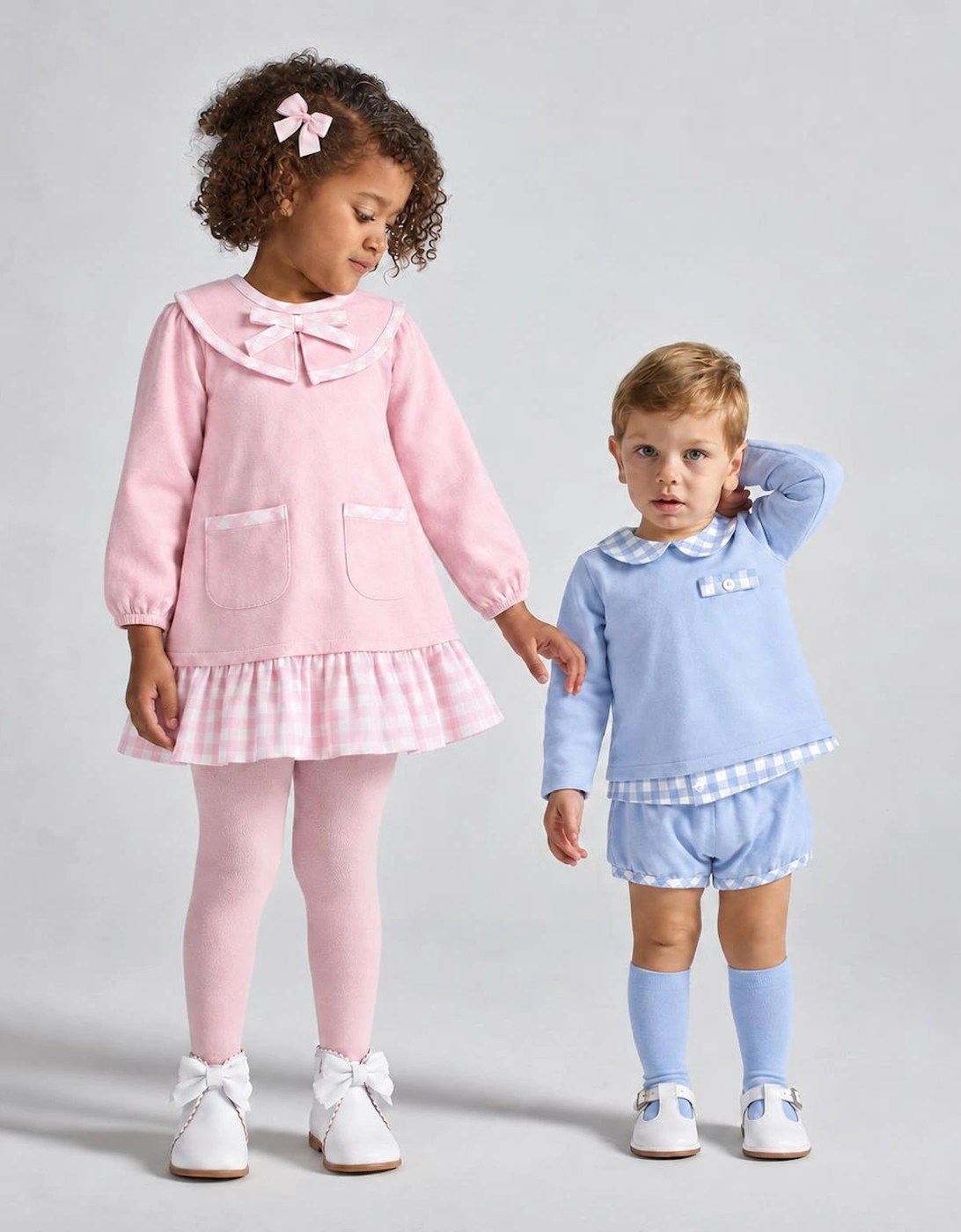 Boys Pale Blue Check Jam Pant Set