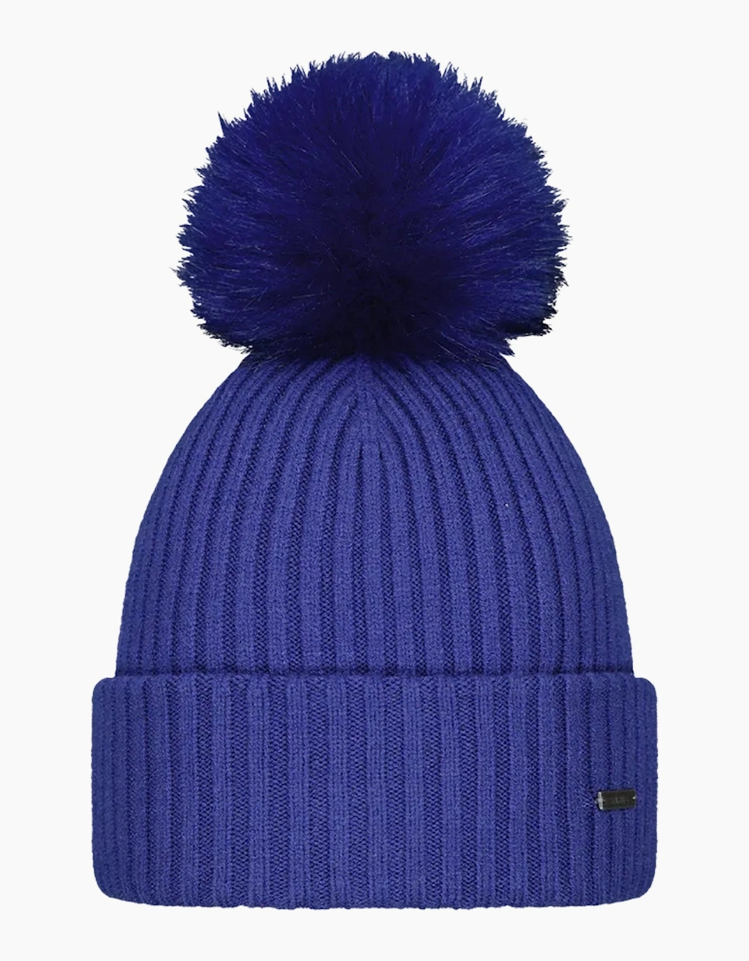 Women's Barts Womens Kenzie Big Stretchy Faux Fur Pom Bobble Hat - Blue - Size: ONE size