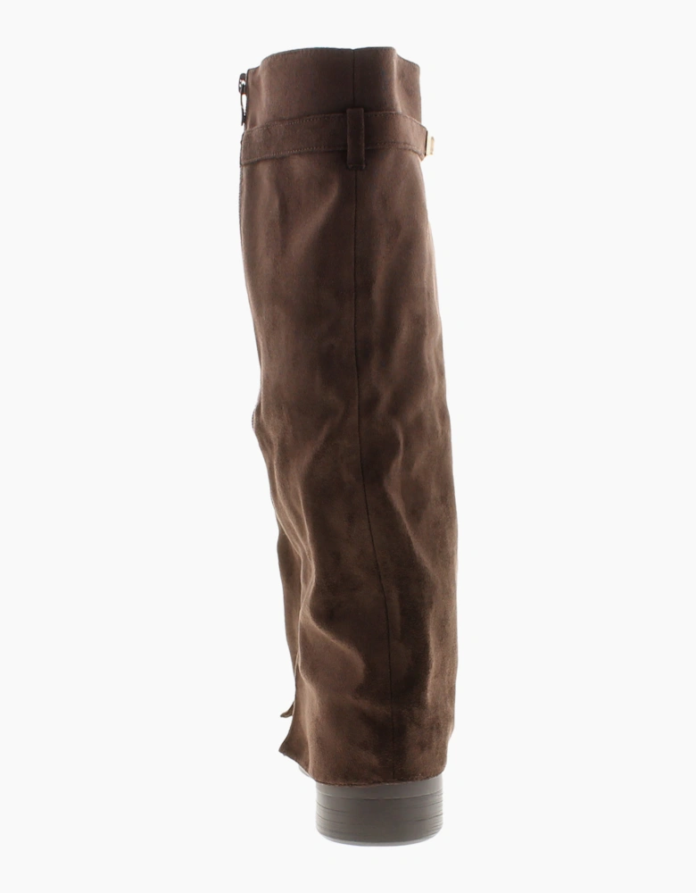 Krush Womens Long Boots Howdy Zip Fastening chocolate UK Size