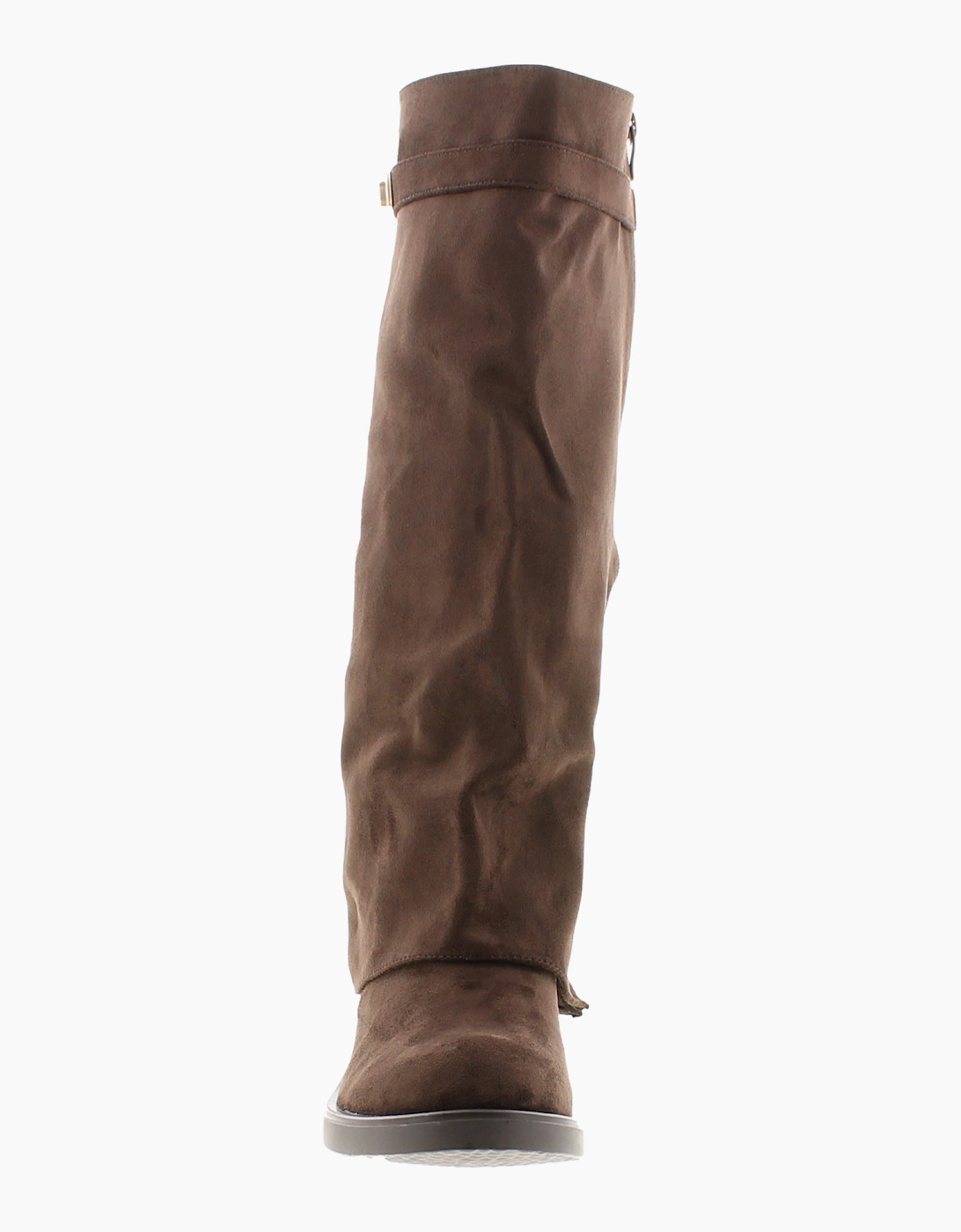 Krush Womens Long Boots Howdy Zip Fastening chocolate UK Size