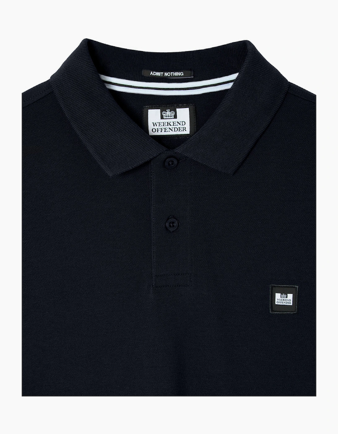 Weekend Offender Tunbridge Long Sleeve Polo Shirt - Navy Blue