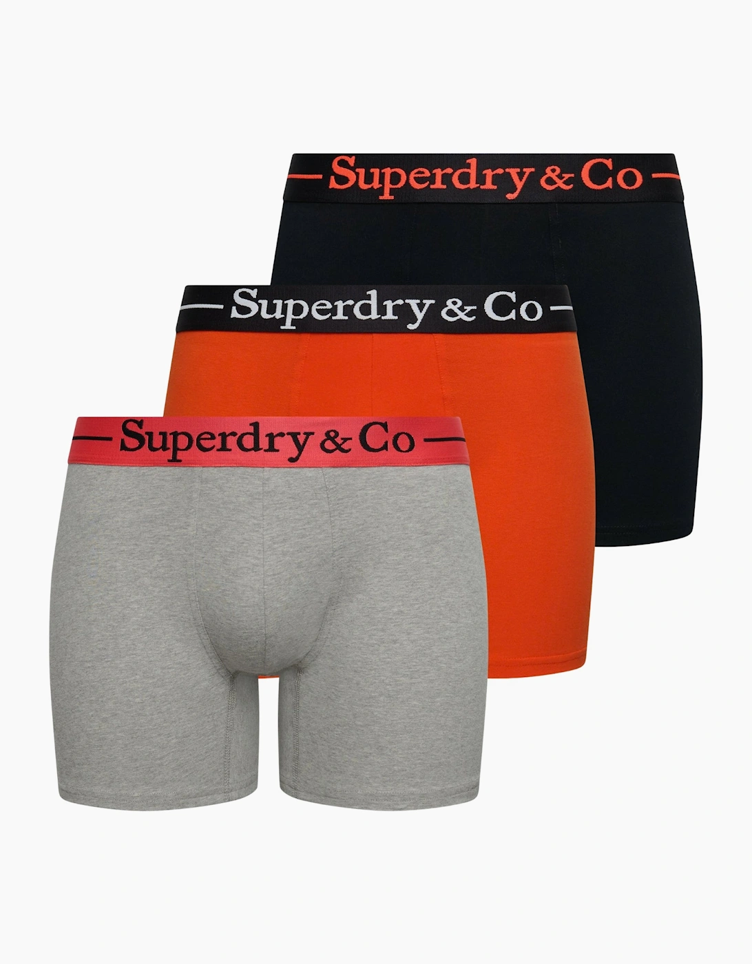 Men's Superdry Mens Superdry & Co Triple Pack Boxer Shorts - Grey - Size: 35/34/32