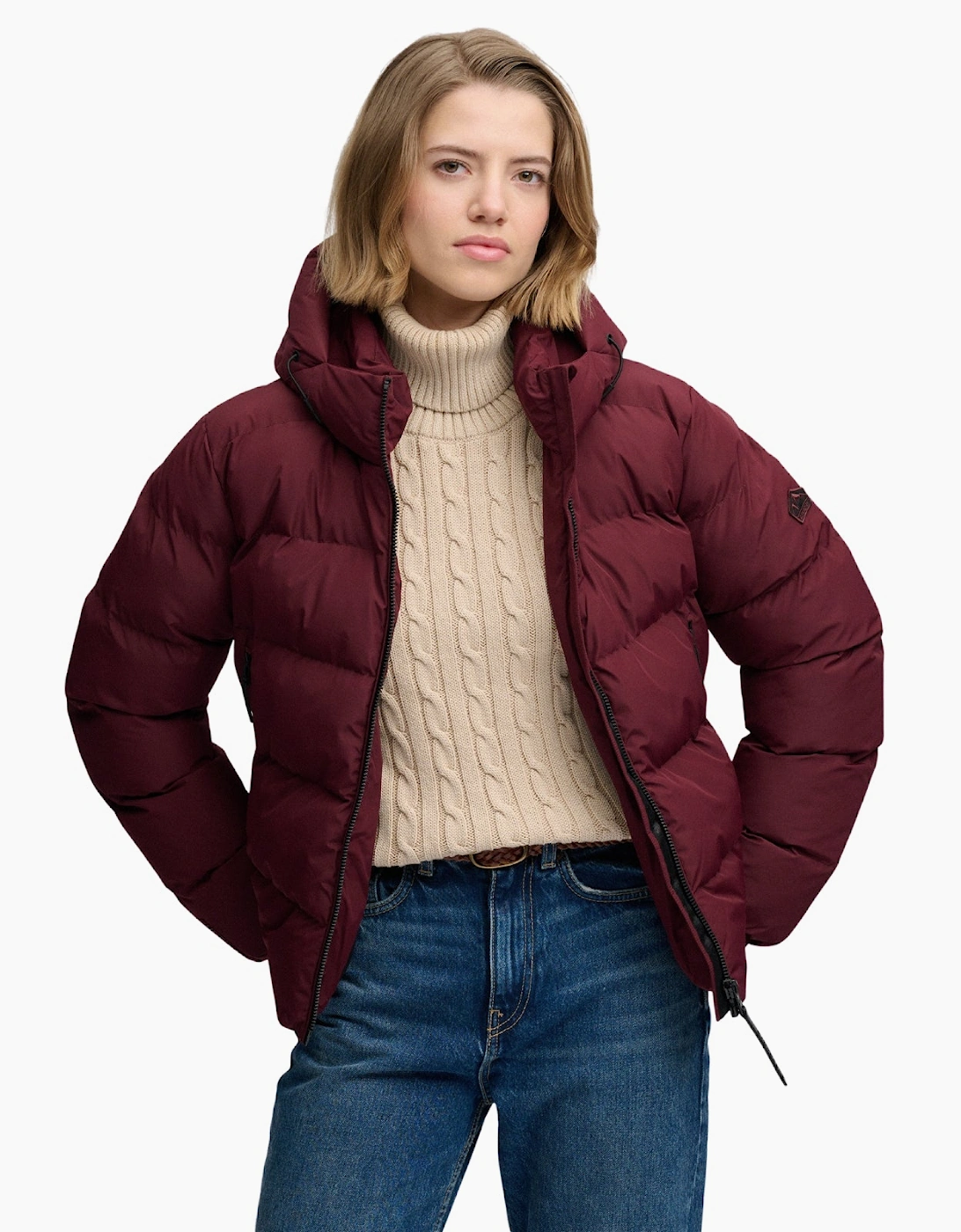 Superdry Womens Hooded Sports Padded Jacket