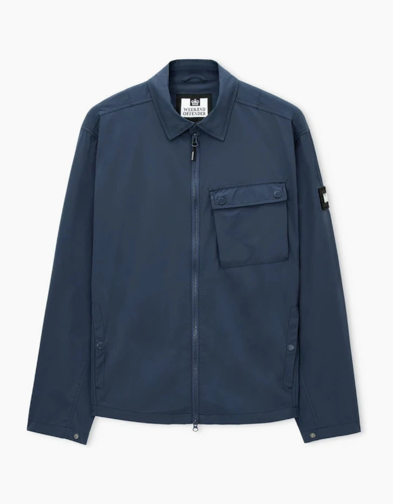 WEEKEND OFFENDER Southbank Technical Over-shirt - Lagoon Blue